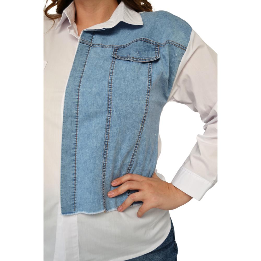 Foto 5 pulgar | Camisa para Dama Roman Fashion Talla Extra 3700 color Blanco