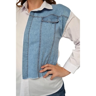 Foto 4 | Camisa para Dama Roman Fashion Talla Extra 3700 color Blanco