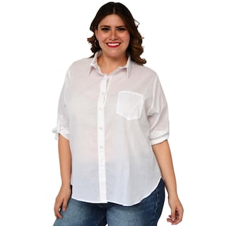Foto 2 | Camisa Oversize Roman Fashion 0707 color Blanco Tallas Extra