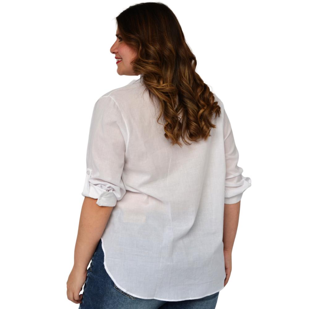 Foto 3 | Camisa Oversize Roman Fashion 0707 color Blanco Tallas Extra