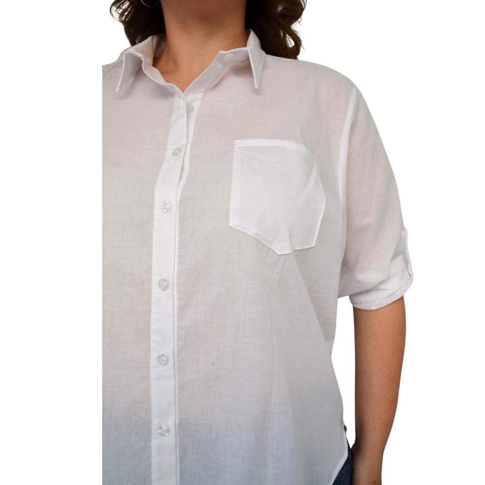 Foto 5 pulgar | Camisa Oversize Roman Fashion 0707 color Blanco Tallas Extra