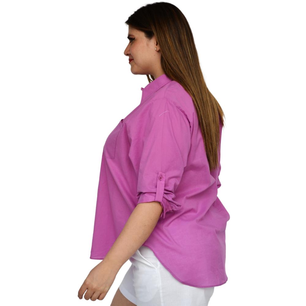 Foto 4 pulgar | Camisa Oversize Roman Fashion 0707 color Púrpura