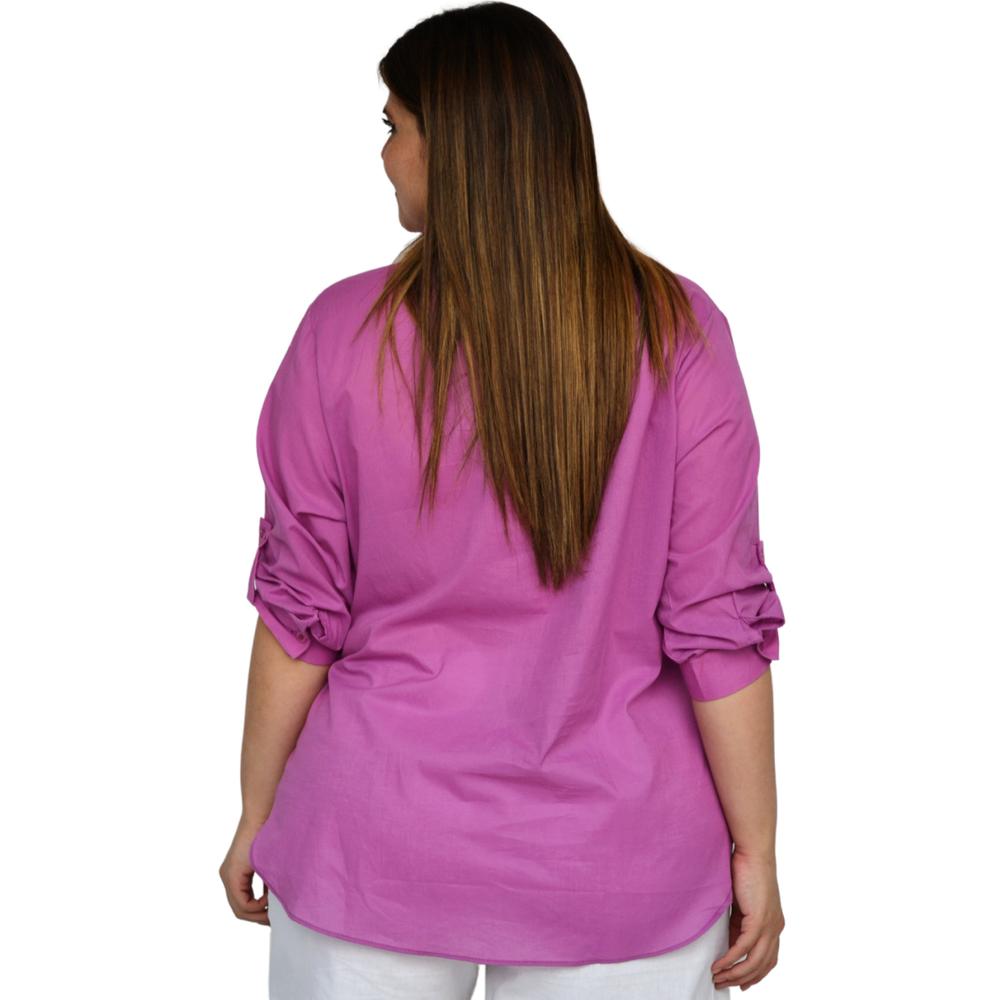 Foto 5 pulgar | Camisa Oversize Roman Fashion 0707 color Púrpura