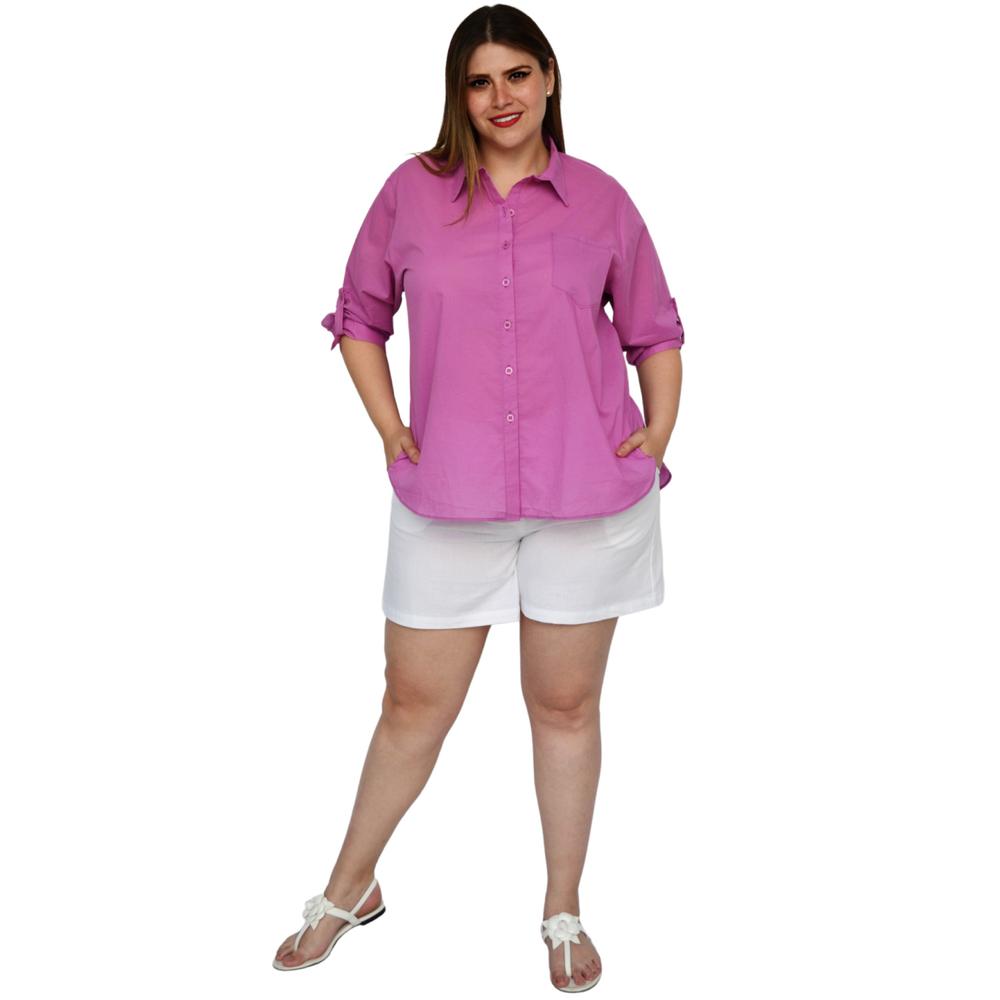 Foto 6 pulgar | Camisa Oversize Roman Fashion 0707 color Púrpura