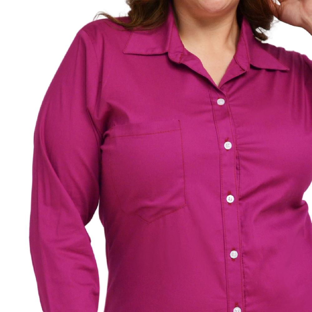 Foto 5 pulgar | Camisa Entallada Roman Fashion/tallas Extras 9512 color Rosa