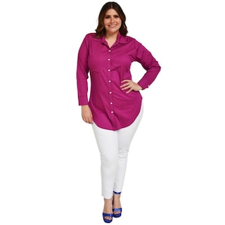 Foto 5 | Camisa Entallada Roman Fashion/tallas Extras 9512 color Rosa