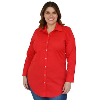 Foto 1 | Camisa Entallada Roman Fashion Tallas Extras 9512 color Rojo