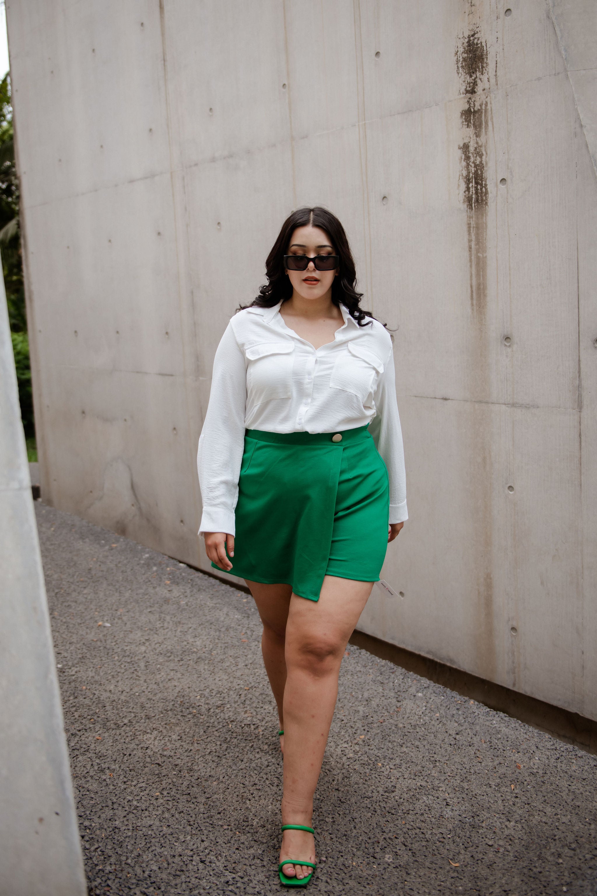 Foto 2 | Blusa Camisera María Ferré 30520 Blanco Manga Larga Para Mujer Tallas Extras