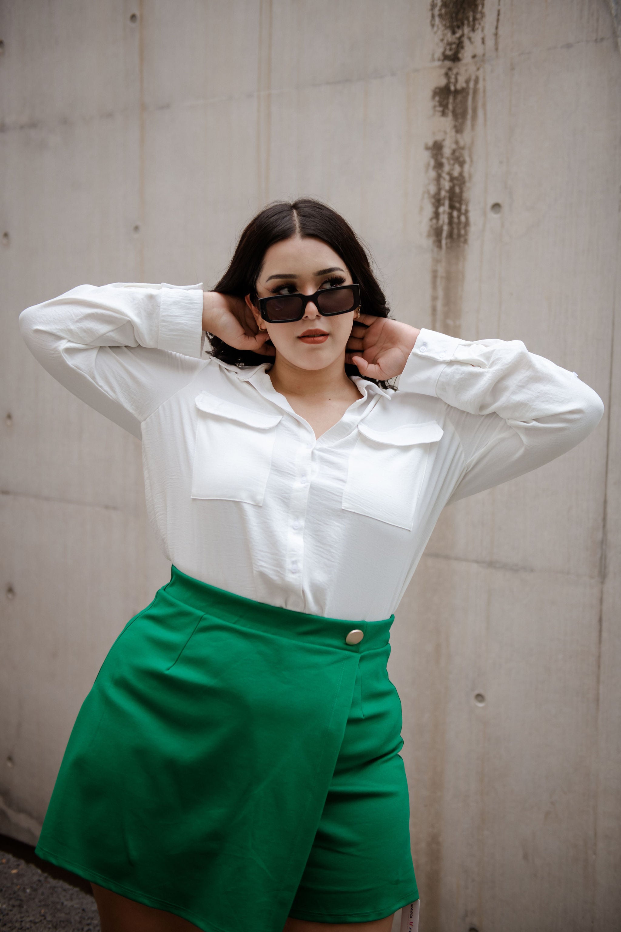 Foto 5 pulgar | Blusa Camisera María Ferré 30520 Blanco Manga Larga Para Mujer Tallas Extras