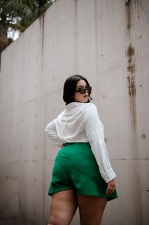 Foto 6 | Blusa Camisera María Ferré 30520 Blanco Manga Larga Para Mujer Tallas Extras