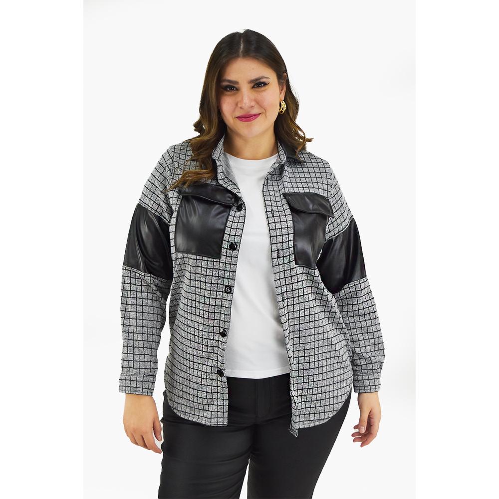 Foto 5 | Sobre Camisa Cuadros Roman Fashion /tallas Extras, 8051 (gris) Negro