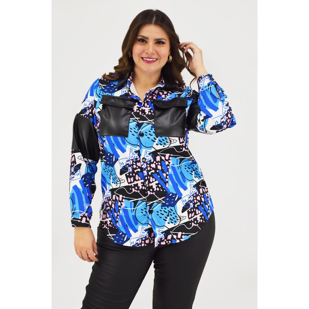 Sobre Camisa Sublimada Roman Fashion /tallas Extras, 18051 (azul Rey) Azul