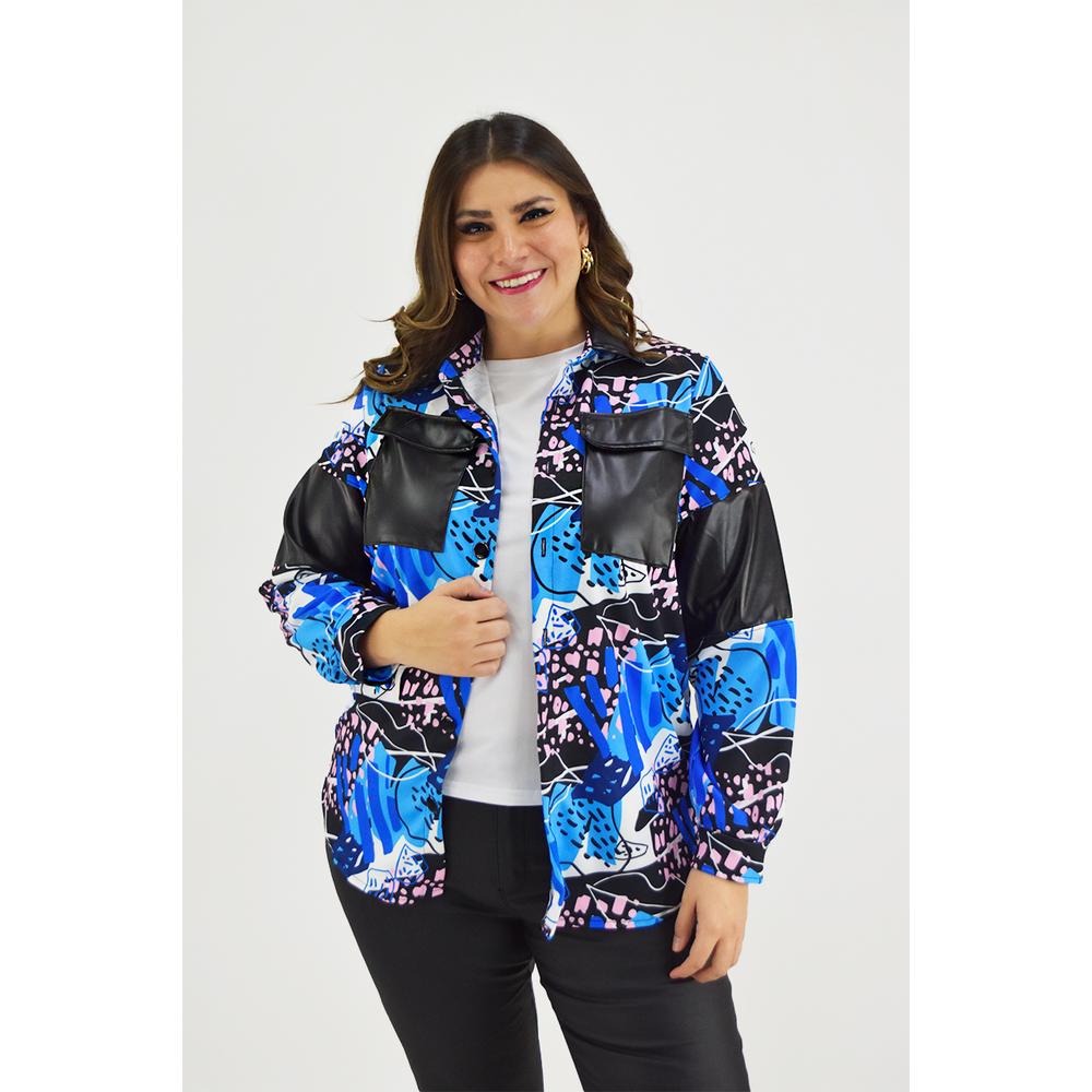 Foto 2 | Sobre Camisa Sublimada Roman Fashion /tallas Extras, 18051 (azul Rey) Azul