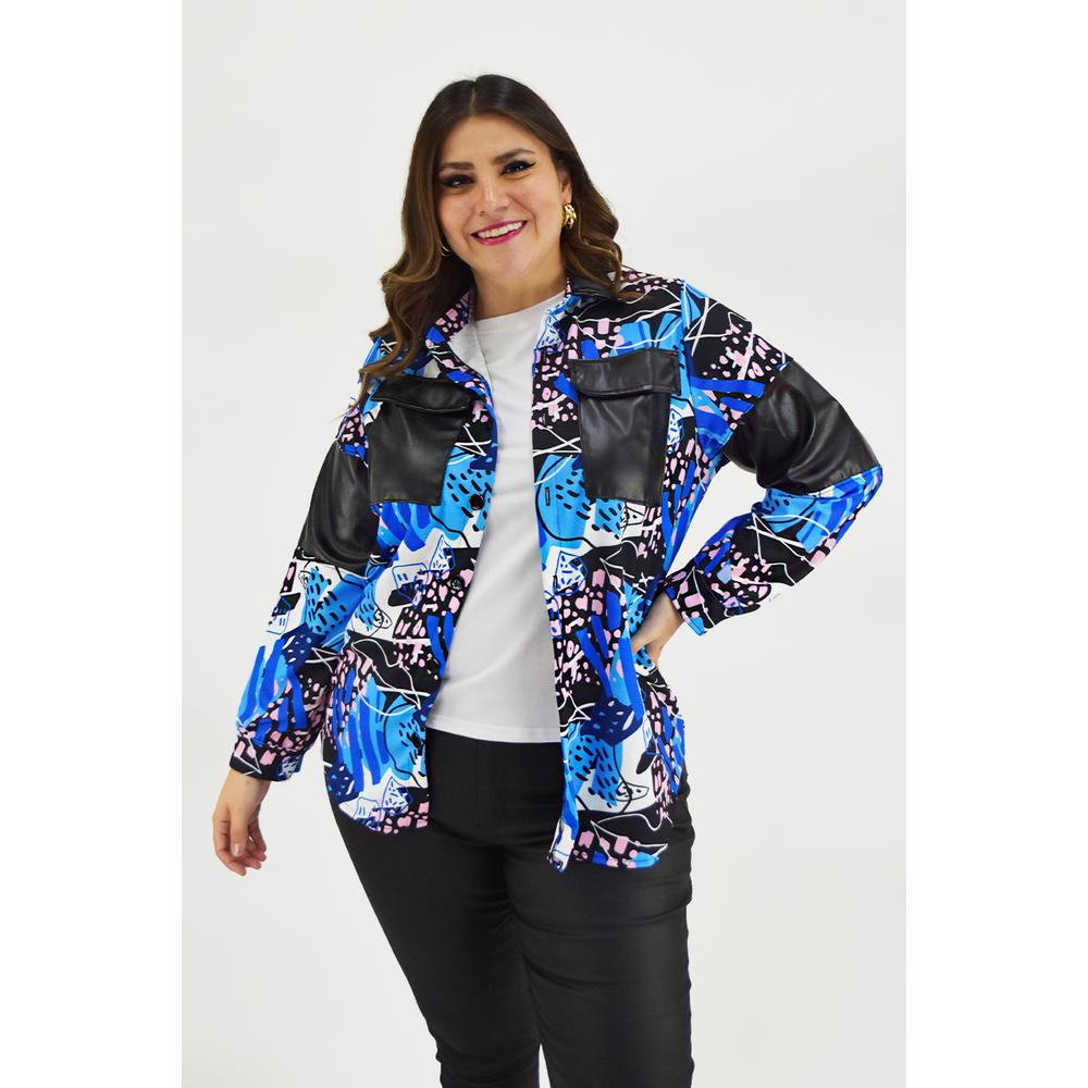 Foto 3 | Sobre Camisa Sublimada Roman Fashion /tallas Extras, 18051 (azul Rey) Azul