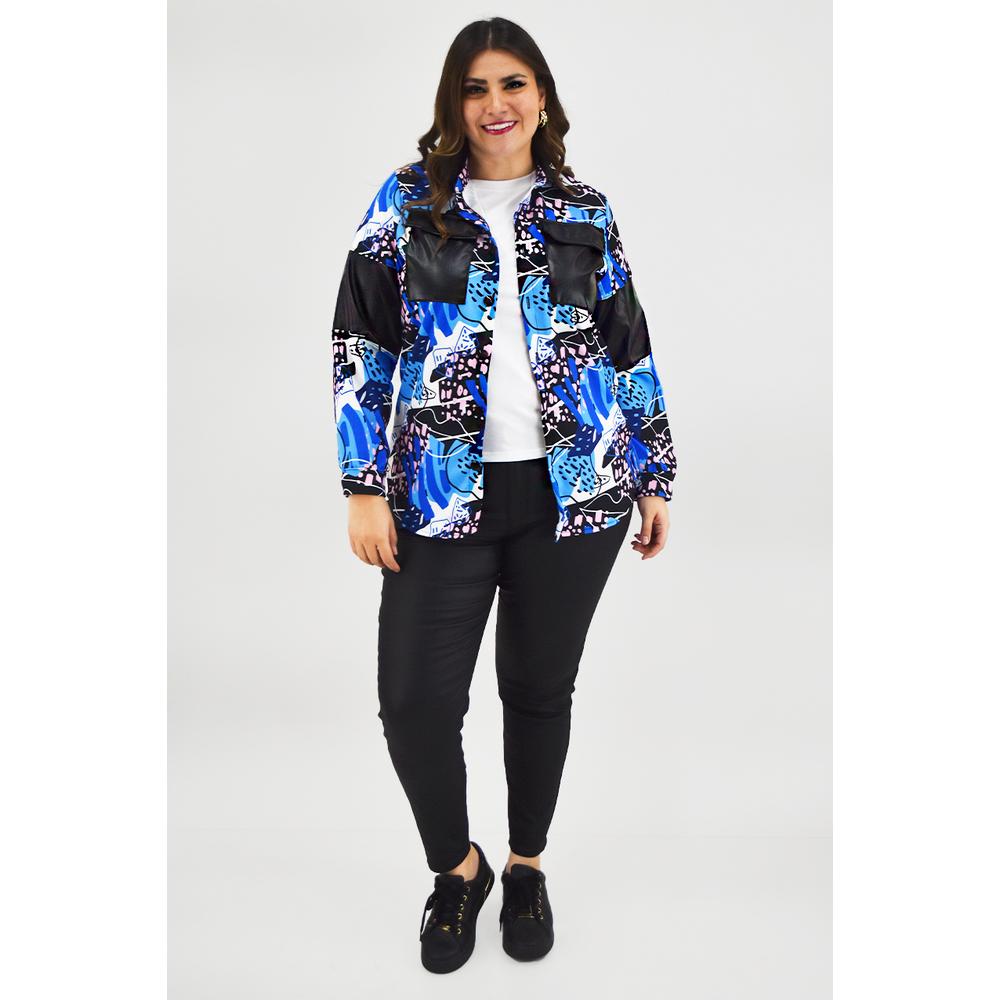 Foto 5 | Sobre Camisa Sublimada Roman Fashion /tallas Extras, 18051 (azul Rey) Azul