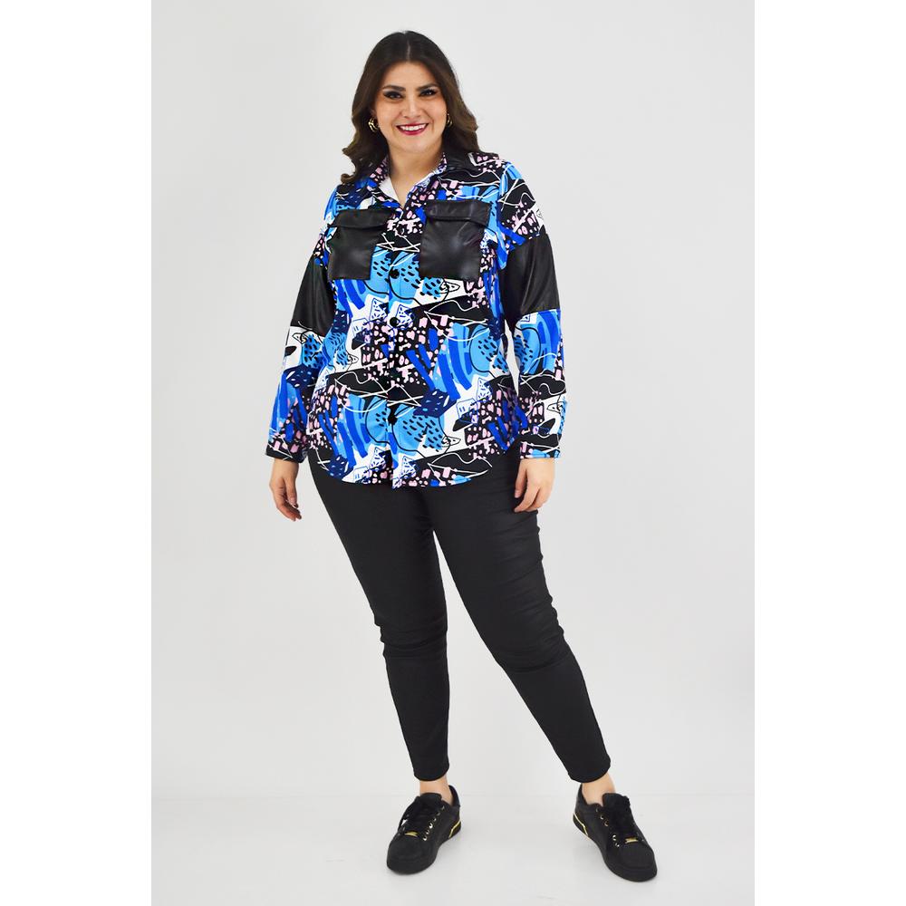 Foto 6 | Sobre Camisa Sublimada Roman Fashion /tallas Extras, 18051 (azul Rey) Azul