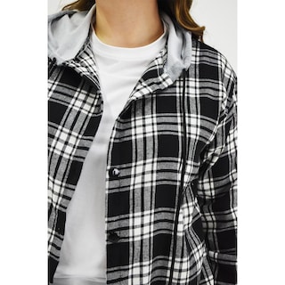 Foto 4 | Sobre Camisa Con Capucha Roman Fashion/tallas Extras, 8066 (negro Cuadros) Negro