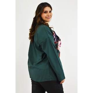 Foto 3 | Camisa Estampada Roman Fashion Tallas Extras 027 Verde Oscuro