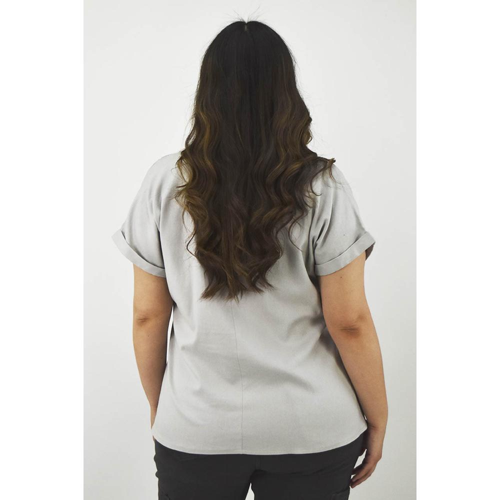 Foto 4 pulgar | Camisa de Lino Roman Fashion Tallas Extras 2295 Gris