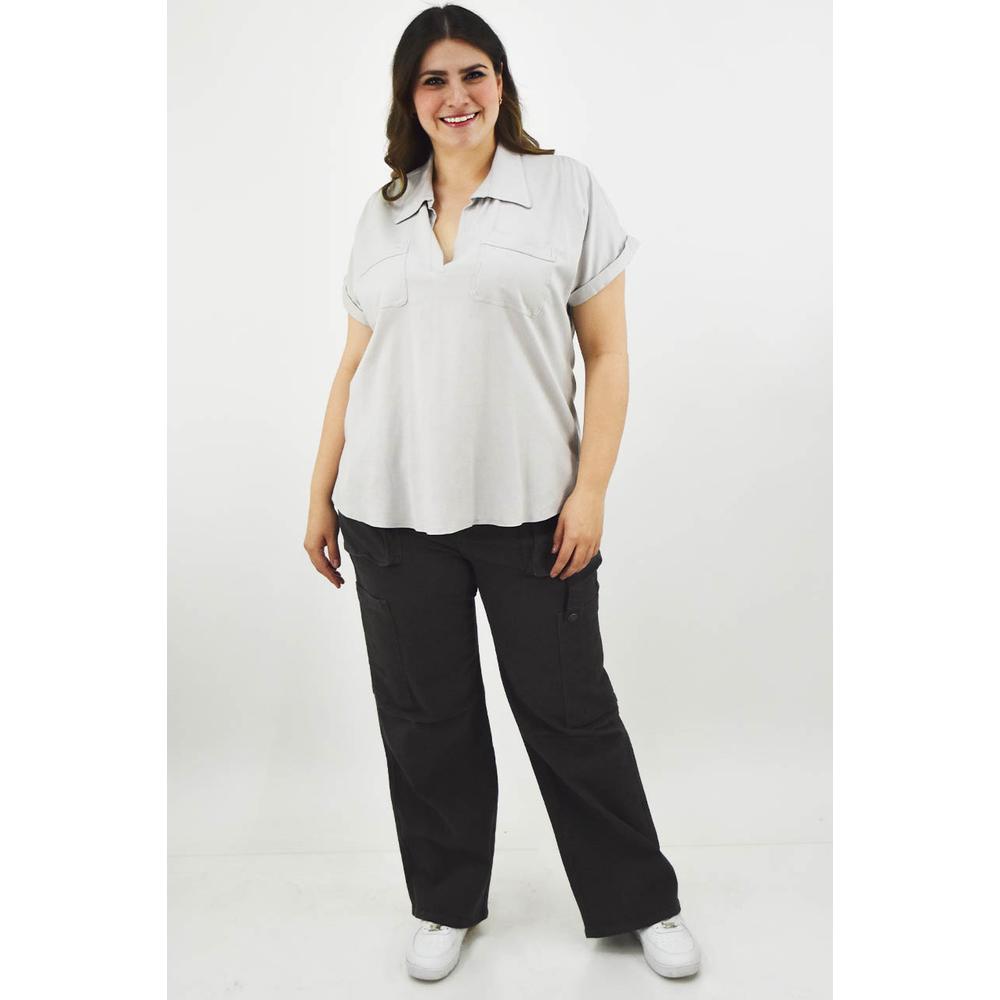 Foto 7 pulgar | Camisa de Lino Roman Fashion Tallas Extras 2295 Gris