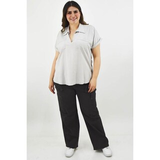 Foto 6 | Camisa de Lino Roman Fashion Tallas Extras 2295 Gris