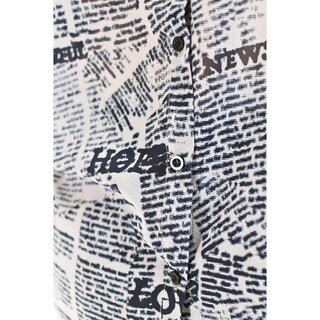 Foto 4 | Camisa De Chifon Roman Fashion /tallas Extras, 019 (estampado Letras) Gris