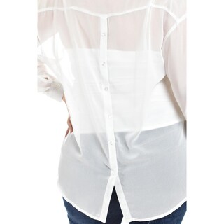 Foto 4 | Camisa De Chifon Roman Fashion /tallas Extras, 019 (blanco) Blanco