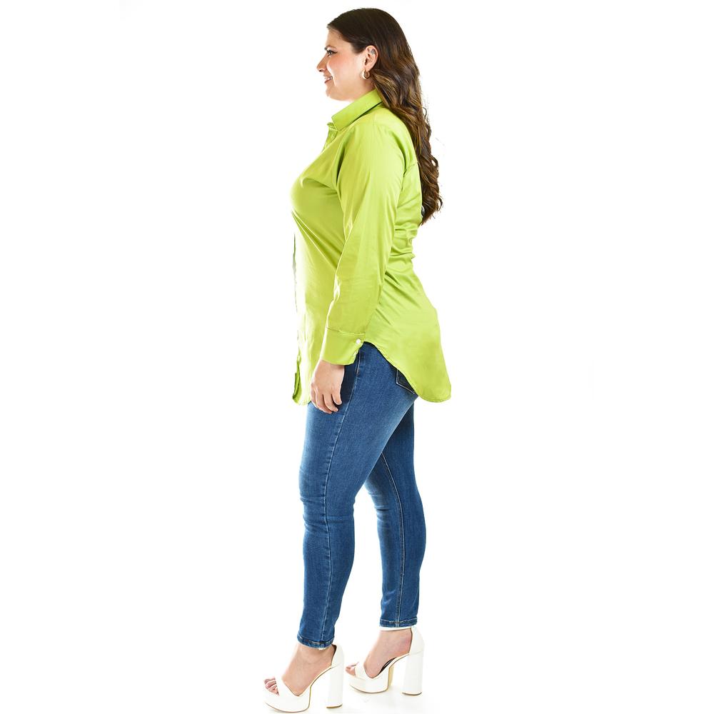Foto 3 pulgar | Camisa Entallada Roman Fashion /tallas Extras, 9512 (pistache) Verde Claro