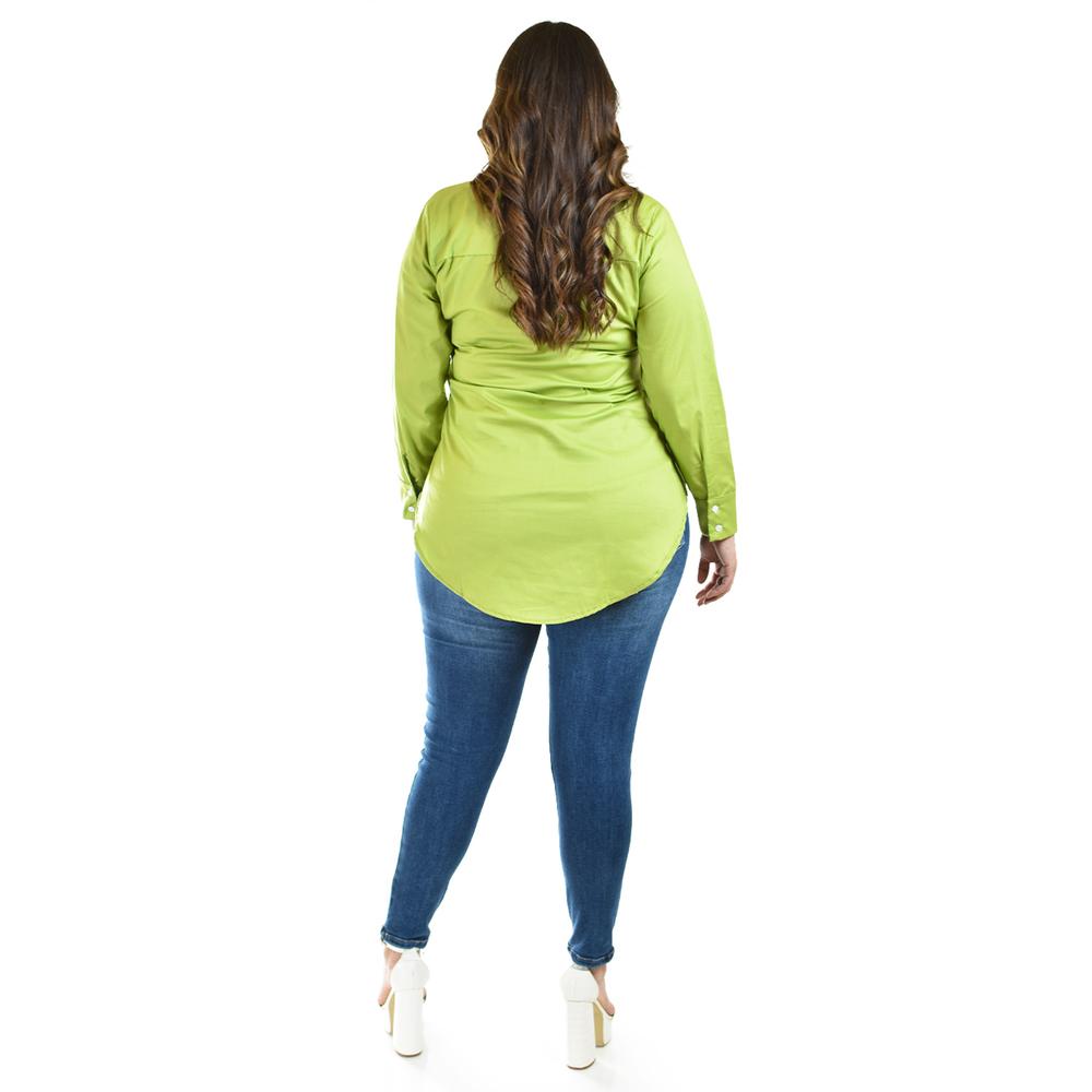 Foto 4 pulgar | Camisa Entallada Roman Fashion /tallas Extras, 9512 (pistache) Verde Claro
