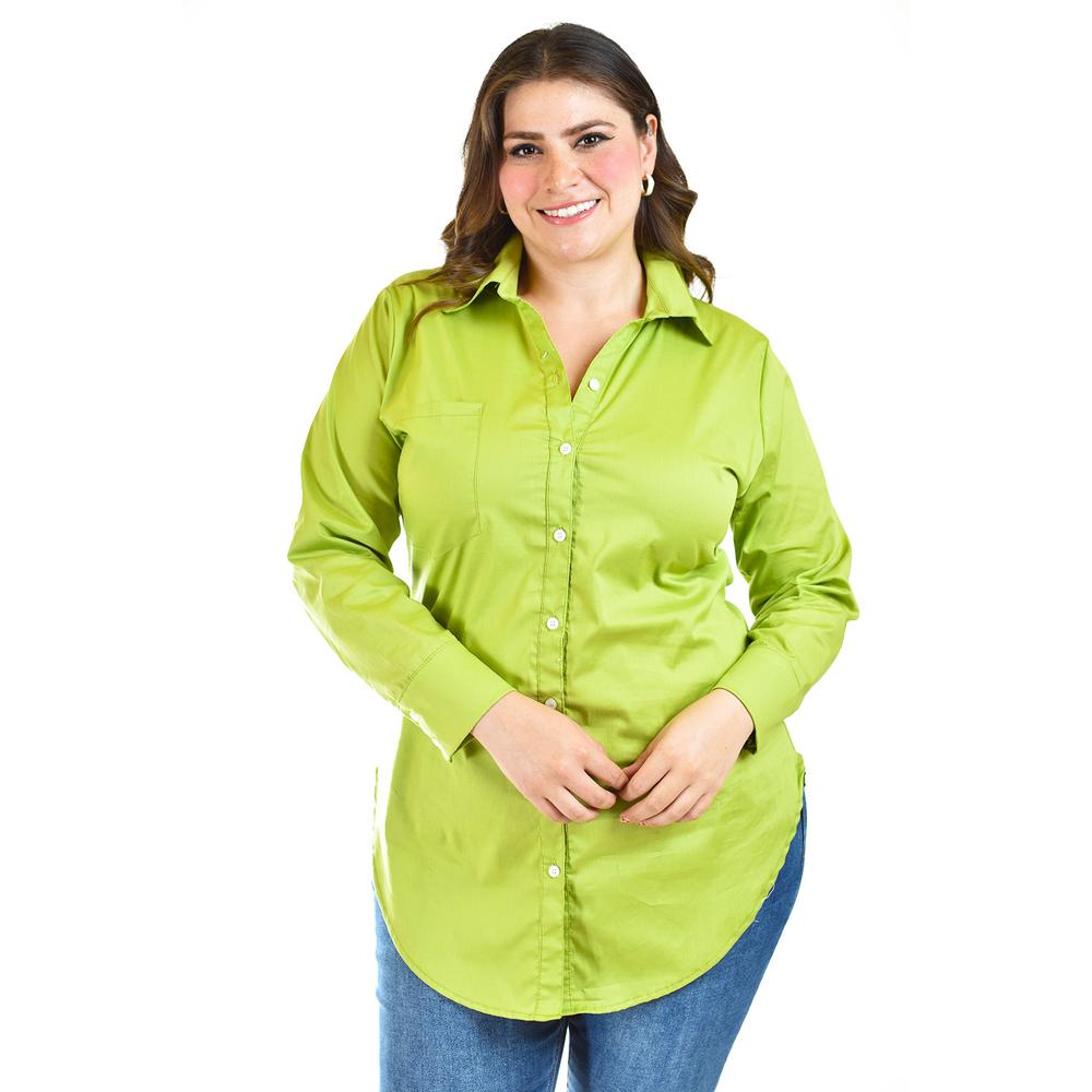 Foto 5 | Camisa Entallada Roman Fashion /tallas Extras, 9512 (pistache) Verde Claro