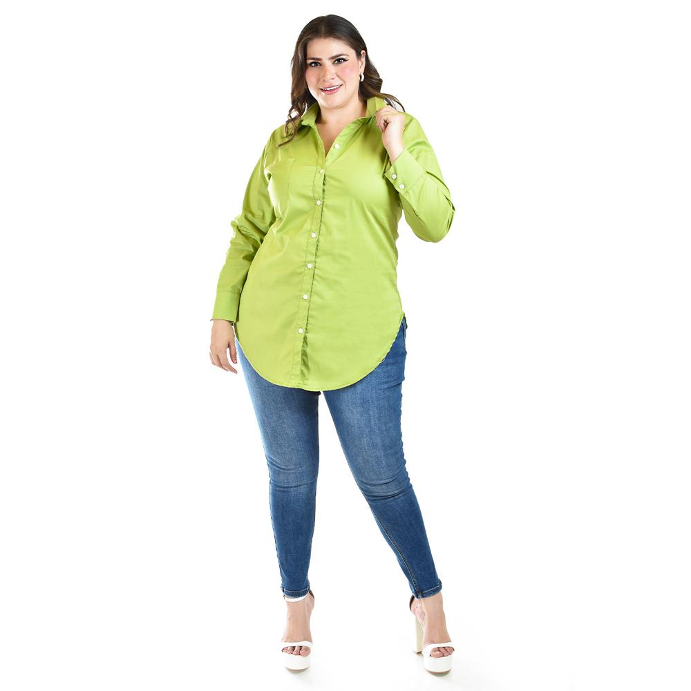 Foto 7 pulgar | Camisa Entallada Roman Fashion /tallas Extras, 9512 (pistache) Verde Claro