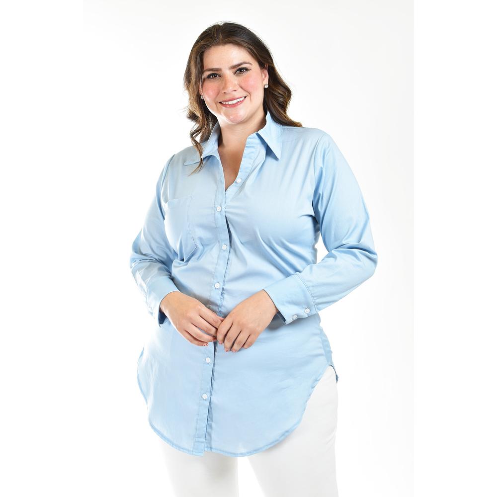 Foto 2 pulgar | Camisa Entallada Roman Fashion /tallas Extras, 9512 (azul Claro) Azul Cielo