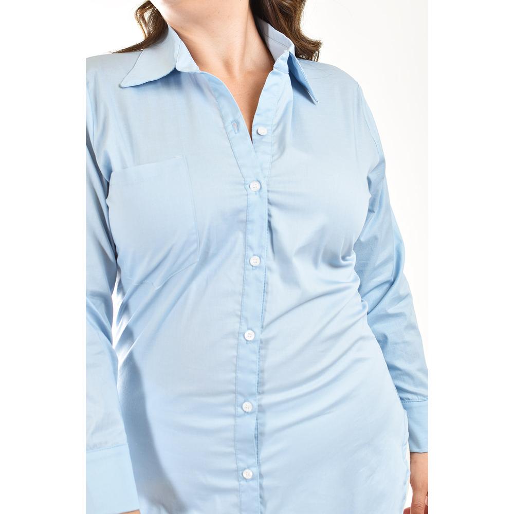 Foto 5 pulgar | Camisa Entallada Roman Fashion /tallas Extras, 9512 (azul Claro) Azul Cielo