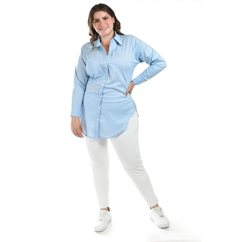 Foto 6 pulgar | Camisa Entallada Roman Fashion /tallas Extras, 9512 (azul Claro) Azul Cielo