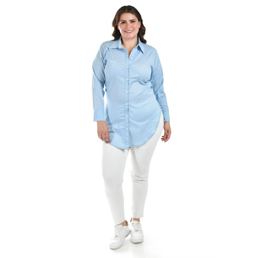 Foto 7 pulgar | Camisa Entallada Roman Fashion /tallas Extras, 9512 (azul Claro) Azul Cielo