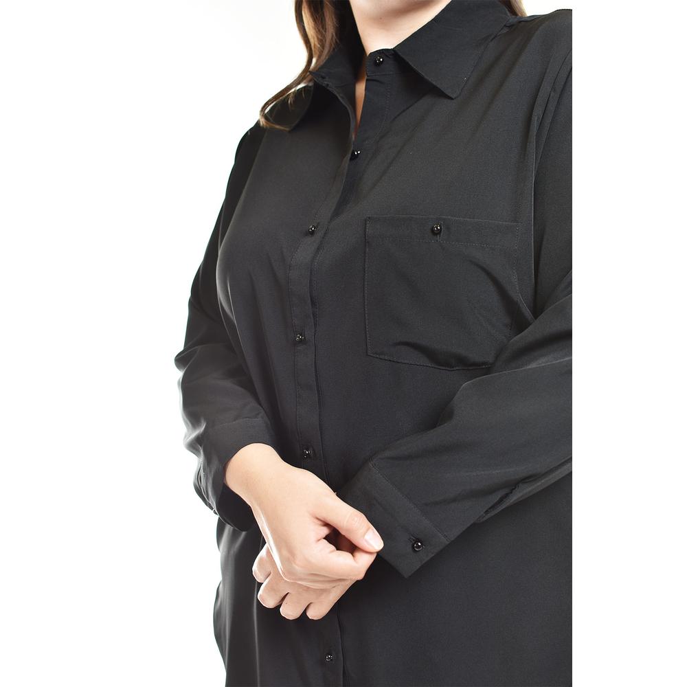 Foto 5 pulgar | Camisa Con Boton De Perla Roman Fashion /tallas Extras, 5103 (negro) Negro