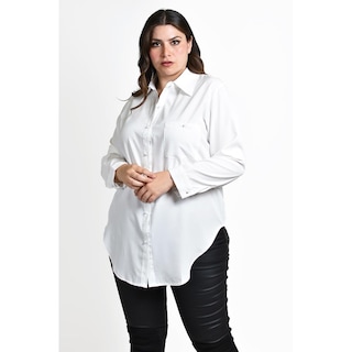 Foto 1 | Camisa Con Boton De Perla Roman Fashion /tallas Extras, 5103 (blanco) Blanco