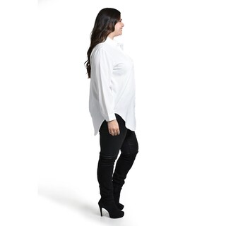 Foto 2 | Camisa Con Boton De Perla Roman Fashion /tallas Extras, 5103 (blanco) Blanco