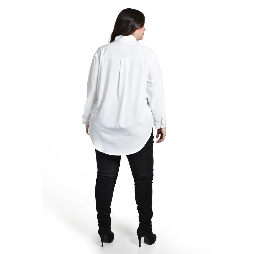 Foto 4 pulgar | Camisa Con Boton De Perla Roman Fashion /tallas Extras, 5103 (blanco) Blanco