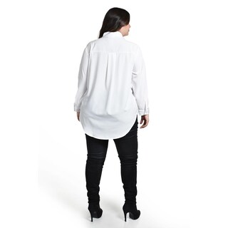 Foto 3 | Camisa Con Boton De Perla Roman Fashion /tallas Extras, 5103 (blanco) Blanco