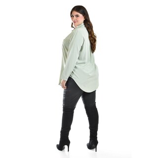 Foto 2 | Camisa Con Boton De Perla Roman Fashion /tallas Extras, 5103 (pistache) Verde Claro