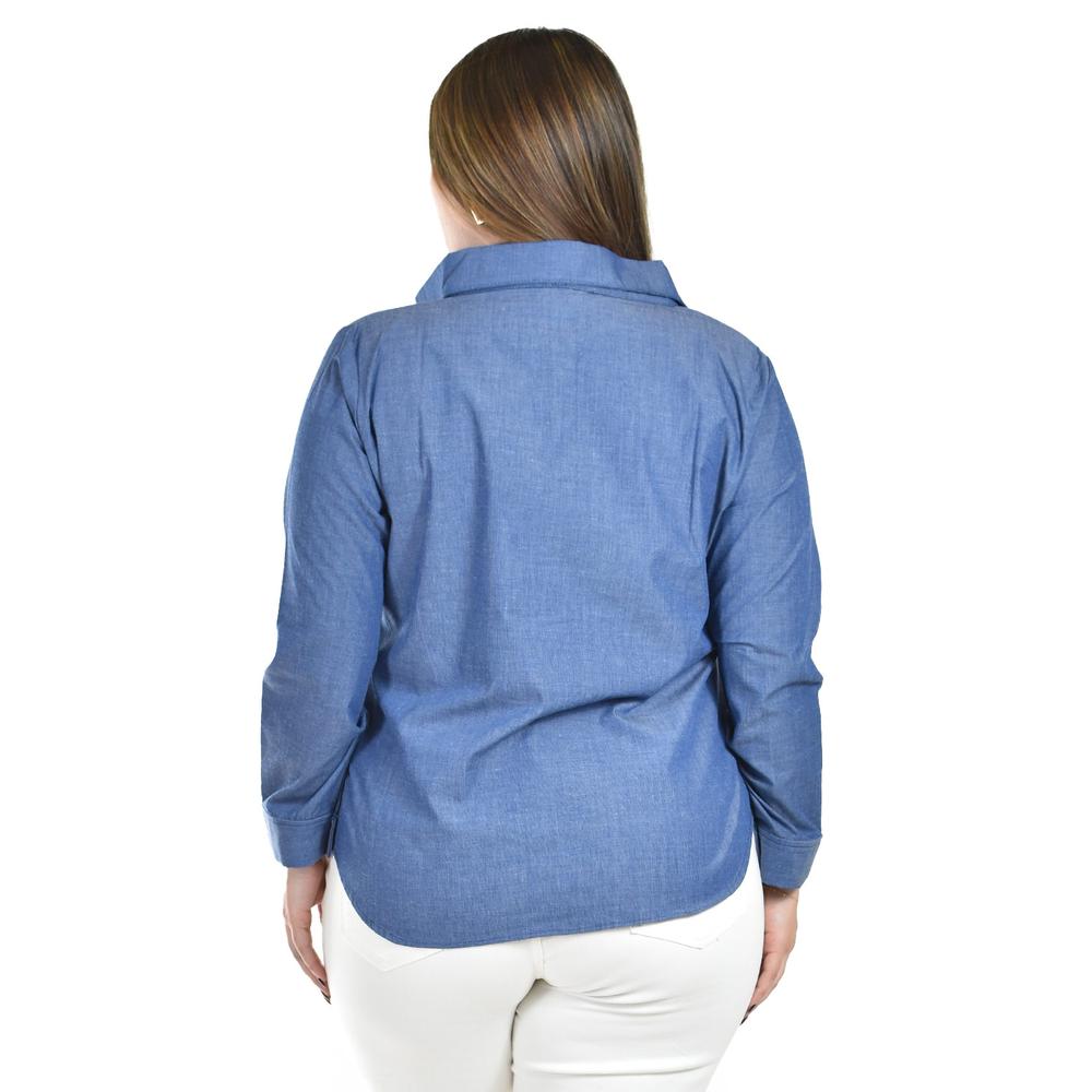 Foto 5 pulgar | Camisa Tipo Mezclilla Roman Fashion /tallas Extras, 2737 (azul Marino) Azul