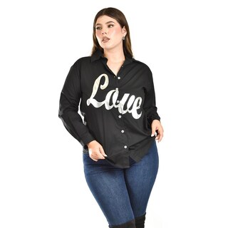Foto 1 | Blusa de Algodon Roman Fashion Negra para Mujer