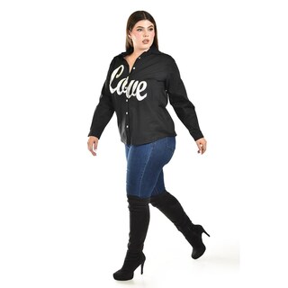 Foto 3 | Blusa de Algodon Roman Fashion Negra para Mujer