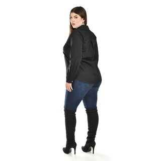 Foto 4 | Blusa de Algodon Roman Fashion Negra para Mujer