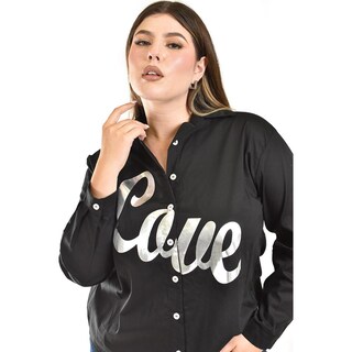 Foto 5 | Blusa de Algodon Roman Fashion Negra para Mujer
