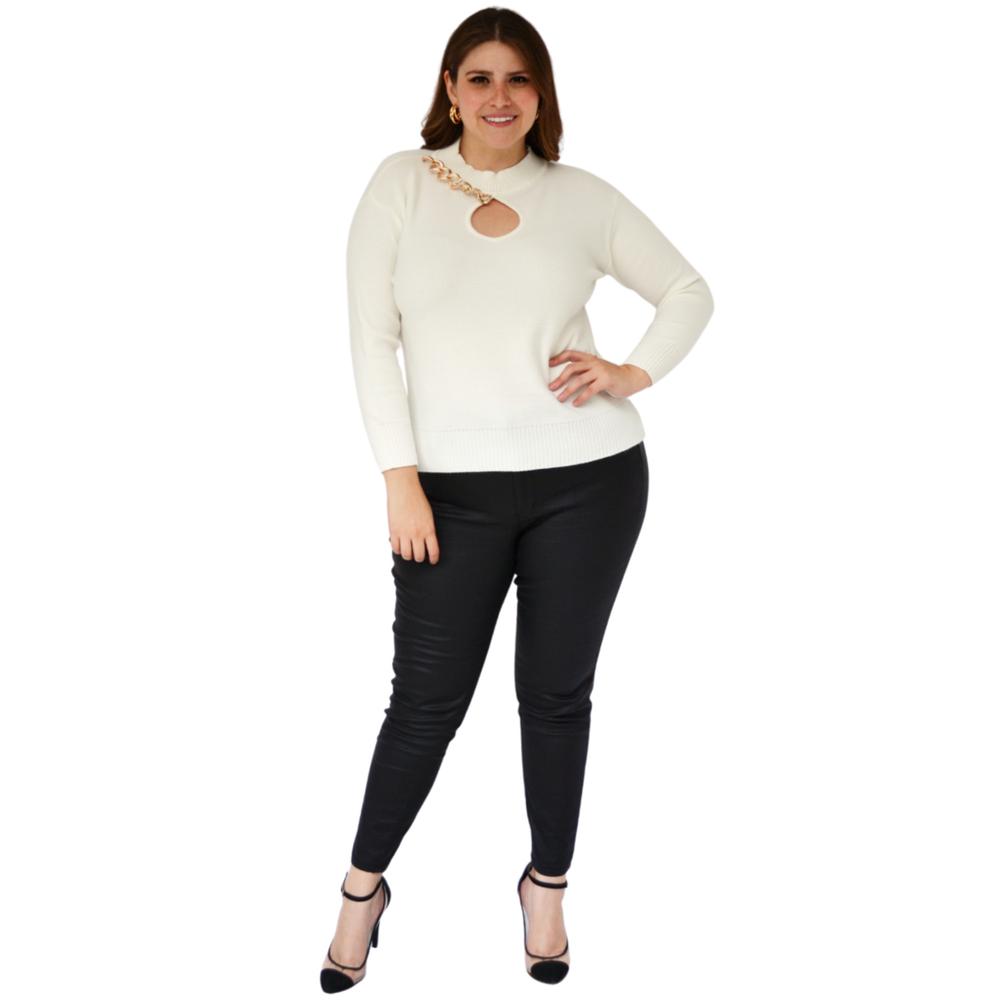 Foto 6 pulgar | Suéter Juvenil ROMAN FASHION 2031 color Blanco Tallas Extras