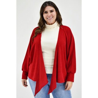 Foto 6 | Cárdigan con Nudo Roman Fashion Tallas Extras color Rojo