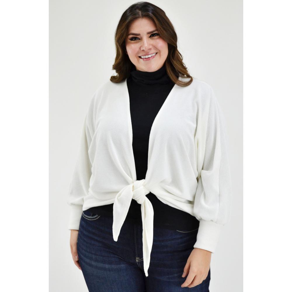 Foto 1 | Cárdigan con Nudo Roman Fashion Blanco para Mujer