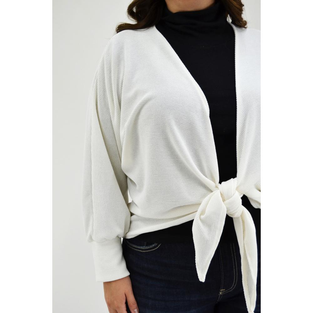 Foto 5 pulgar | Cárdigan con Nudo Roman Fashion Blanco para Mujer